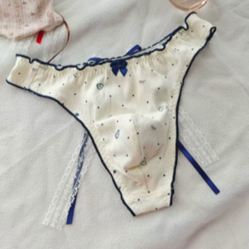 Pouch Boxer Pouch - Japanese New Sweet Floral Bow Cross-dressing