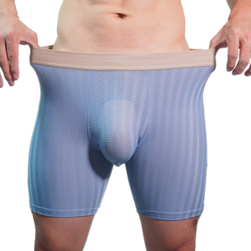 Mens Boxer Shorts Homme Nylon  - Long Leg Trunk Men review and price