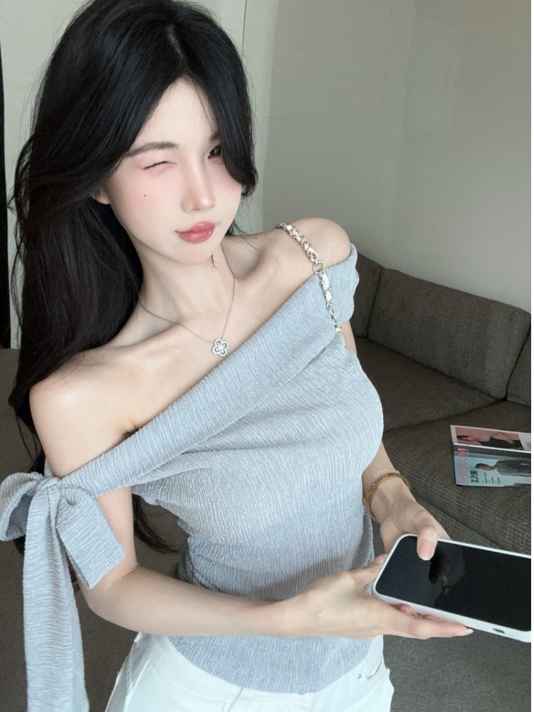 Spicy Girl One-Shoulder Tie Wa - T Shirt Tight Fit review and price