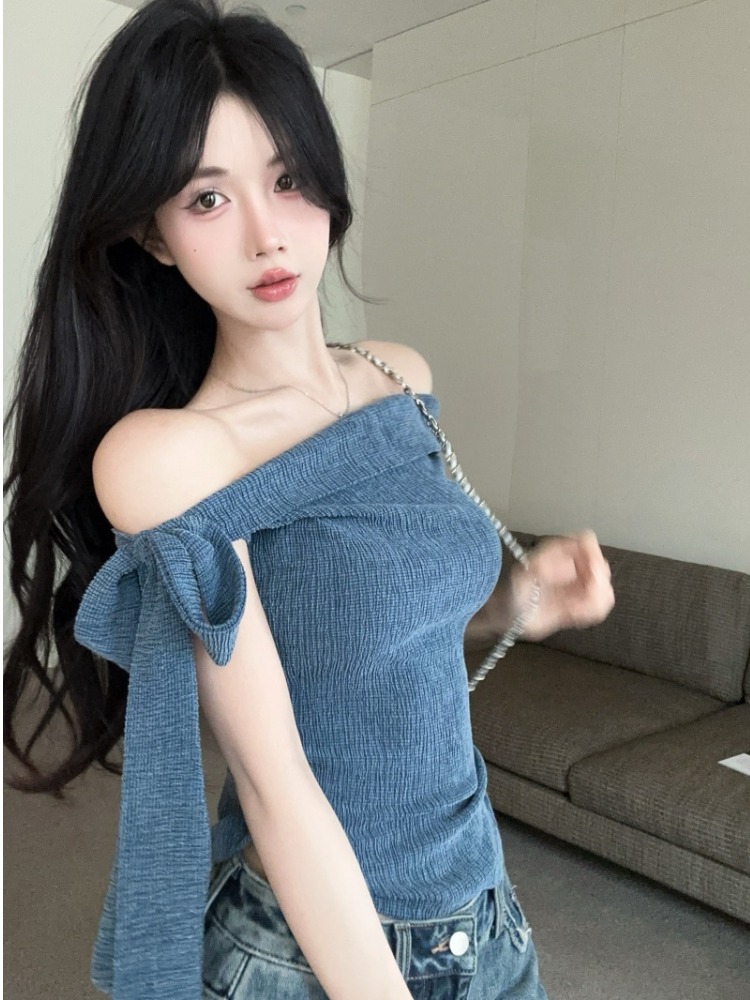 Spicy Girl One-Shoulder Tie Wa - T Shirt Tight Fit review and price