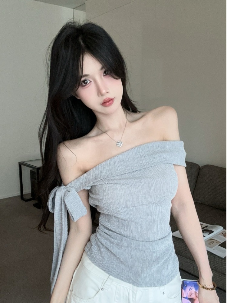 Spicy Girl One-Shoulder Tie Wa - T Shirt Tight Fit review and price