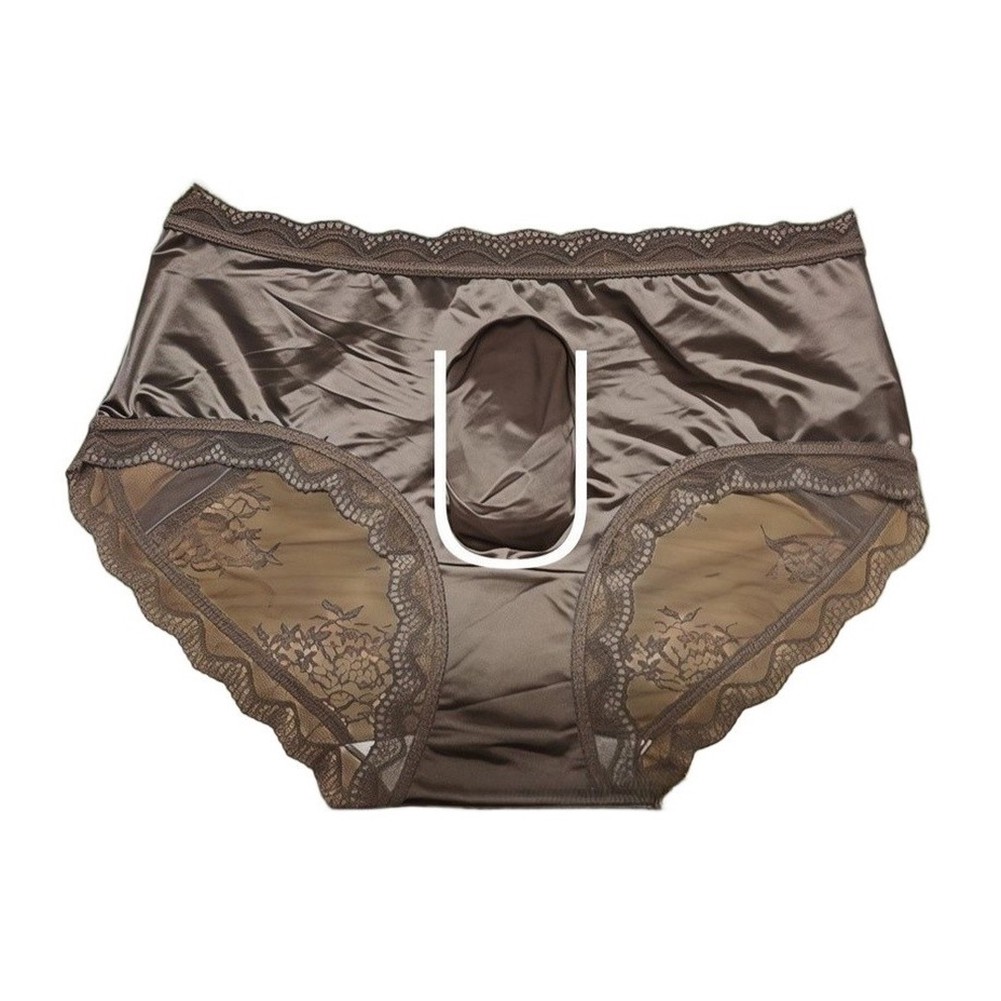 Men Satin Lace Seamless Ice Si - Pouch Boxer Pouch review and price