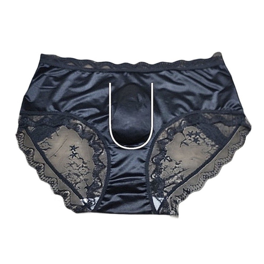 Men Satin Lace Seamless Ice Si - Pouch Boxer Pouch review and price