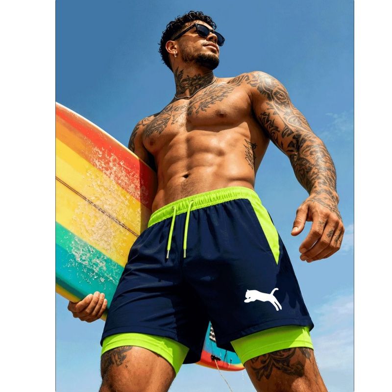 Men Running Cheetah Leopard Si - Compression Shorts Athletes review and price