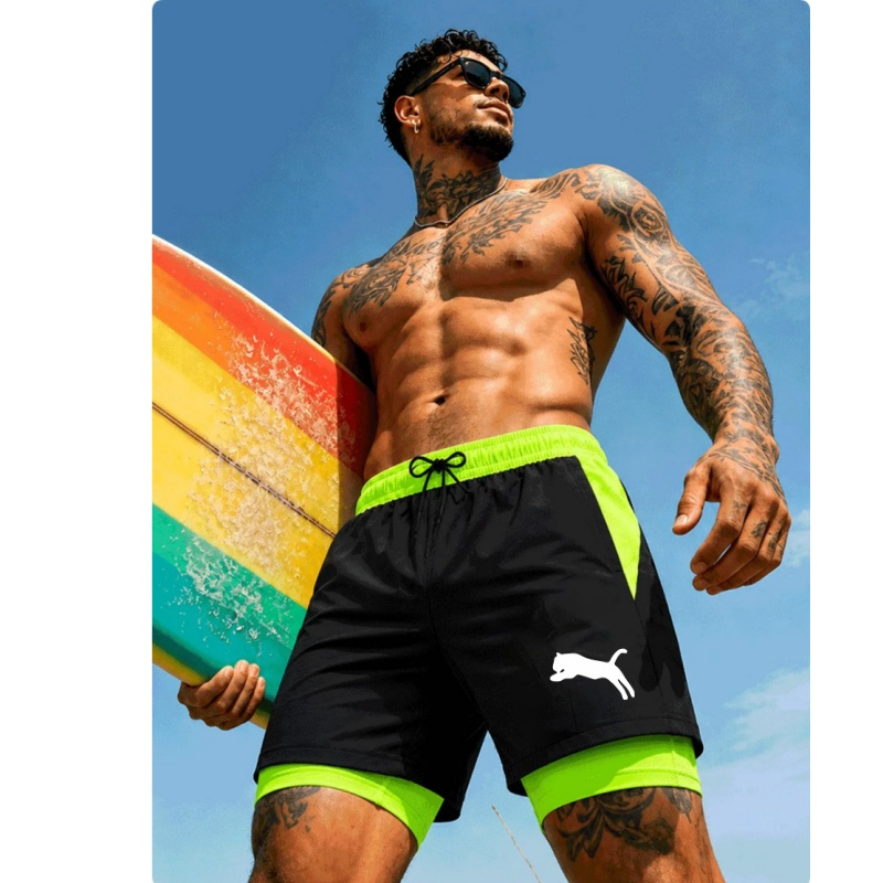 Men Running Cheetah Leopard Si - Compression Shorts Athletes review and price