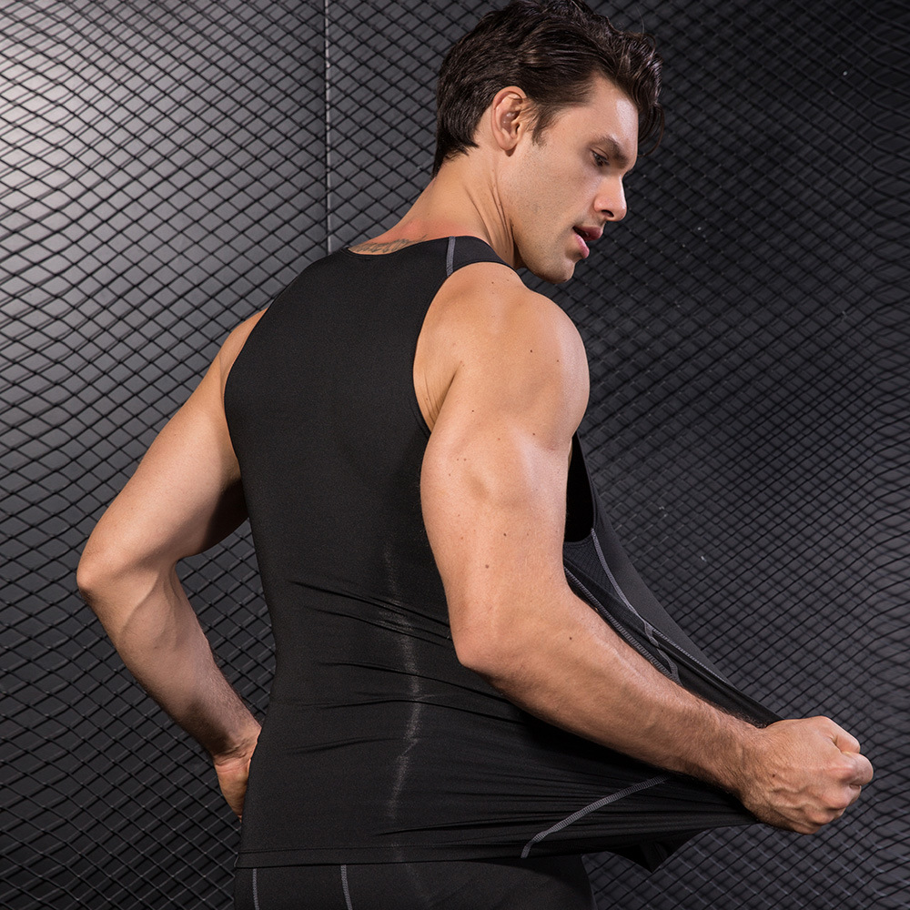 Men Black Sport Skinny Vest Ti - Base Layer Top review and price