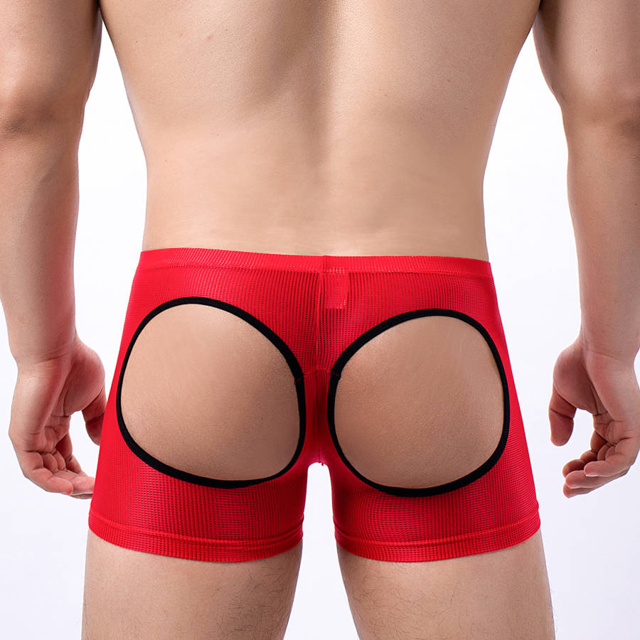 Men's Open Butt Boxer Shorts M - Mesh Sport Boxer review and price