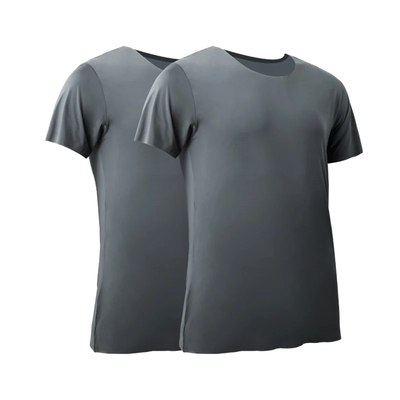 2PCS Men's Summer Ice Silk Sea - Undershirt Crew Neck review and price