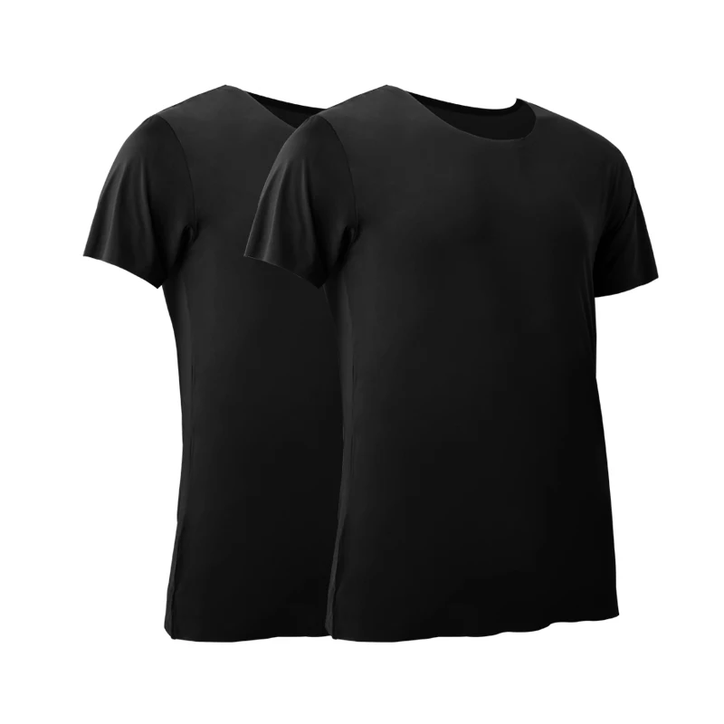 2PCS Men's Summer Ice Silk Sea - Undershirt Crew Neck review and price