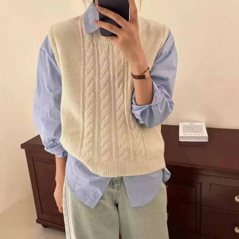 2025 New O-Neck Knitted Vest W - Sleeveless Undershirt review and price