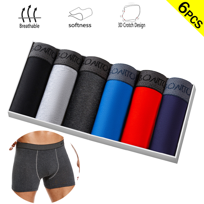 6pcs/pack Boxer Briefs Solid C - Boxer Shorts Modal review and price