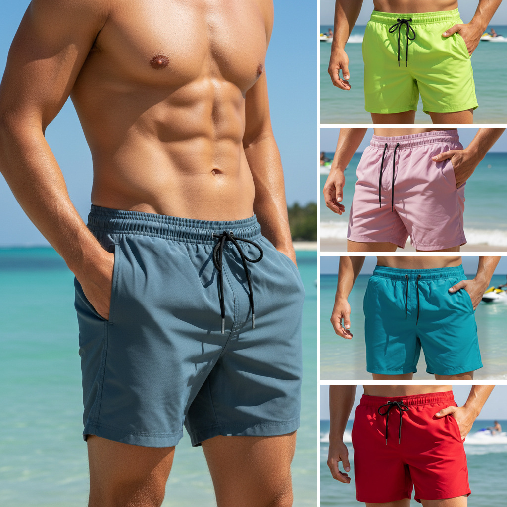 Summer Mens Plain Swim Shorts  - Trunk Breathable Men review and price