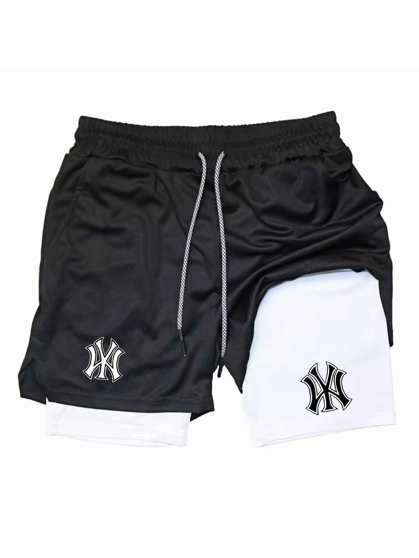 Men 2 in 1 Logo Print Sports S - Compression Shorts Athletes review and price