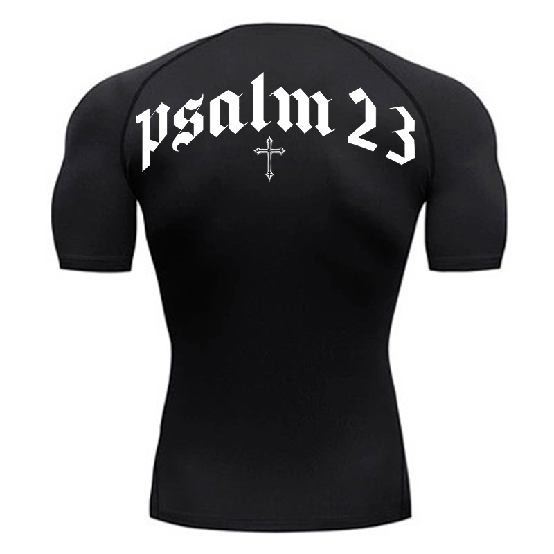 Psalm 23 Cross Print Compressi - Base Layer Top review and price