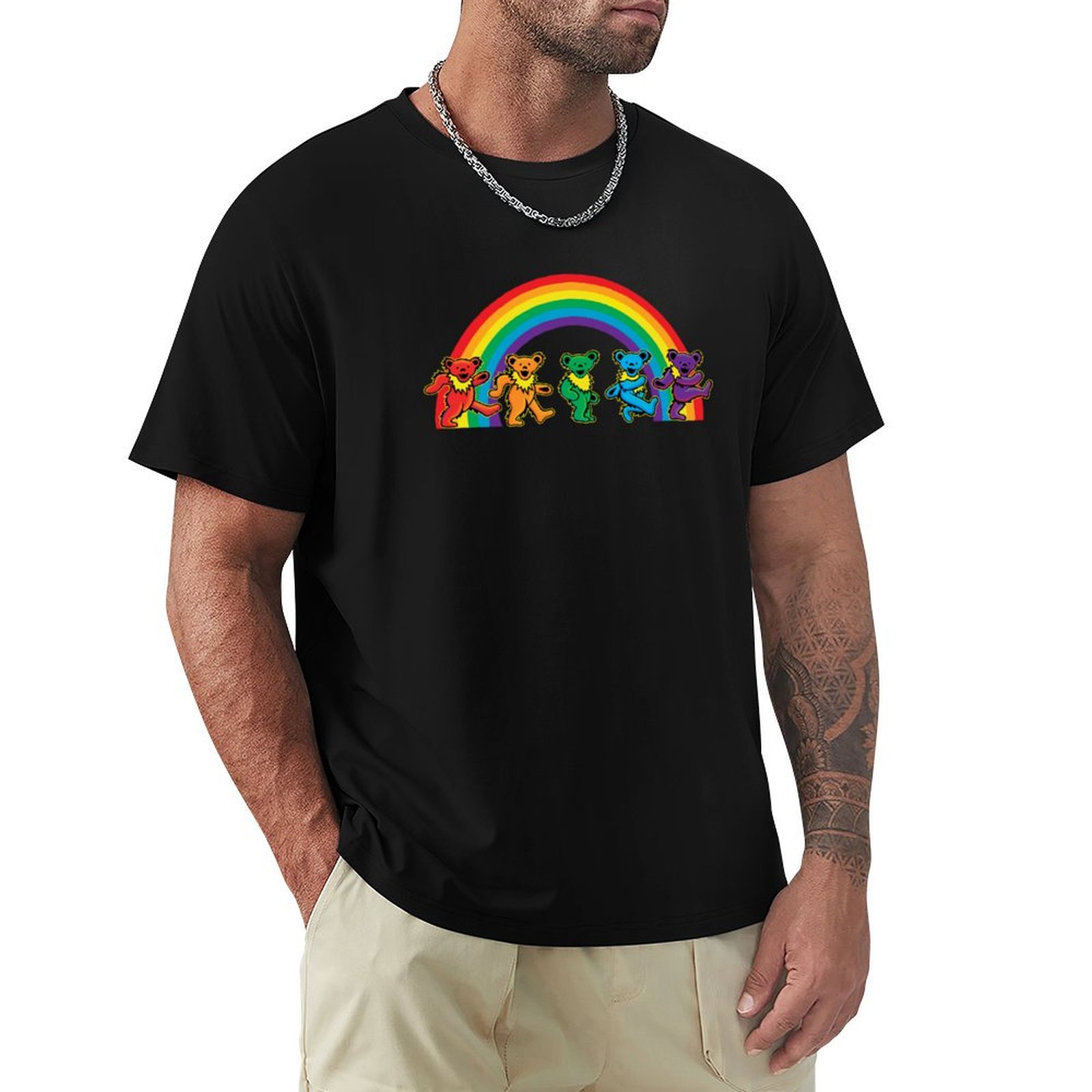 Walking bears under the rainbo - Undershirt Crew Neck review and price